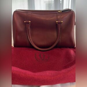 Cartier Must De Boston Bag Bordeaux Cuir Leather Vintage